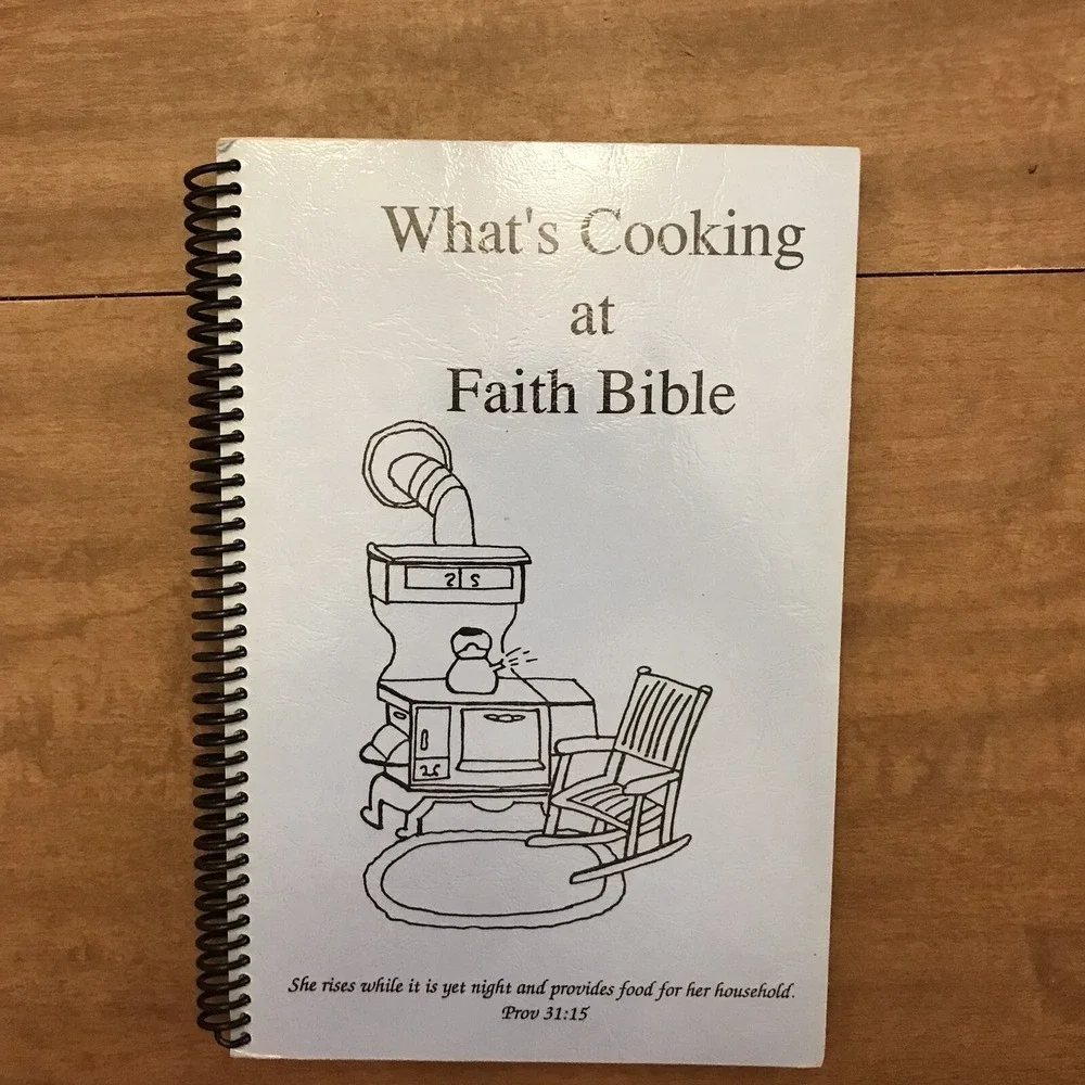 Faith Bible Church Local VTG Spiral Cookbook 1992 Jumbo Jacks What's Cooking